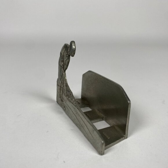 1989 Seagull Pewter Putting Golfer Business Card Holder Made in Canada - Picture 2 of 7